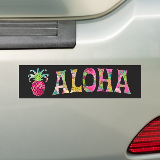 PixDezines Aloha Ananas Bumpersticker (Op auto)