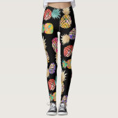 PixDezines Aloha Ananas/DIY Achtergrond Kleur Leggings (Voorkant)
