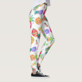 PixDezines Aloha Ananas/DIY Achtergrond Kleur Leggings (Rechts)