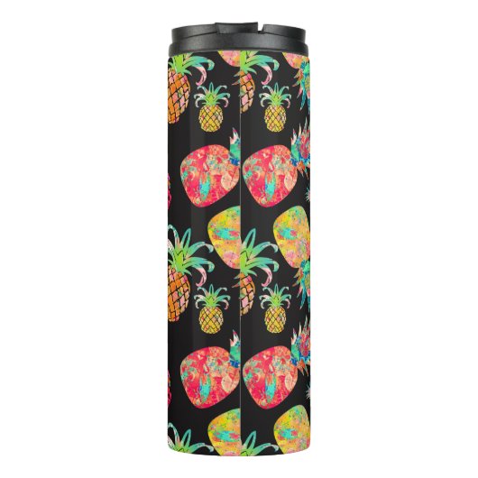 PixDezines Aloha Ananas/DIY achtergrond Thermosbeker (Achterkant)