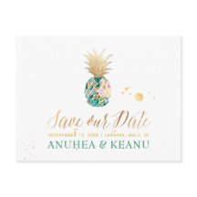 PixDezines Aloha Ananas/Donkergroen/ Save the Date