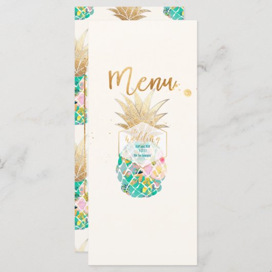 PixDezines Aloha Ananas Faux Gold (Voorkant / Achterkant)