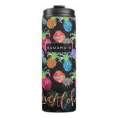 PIXDEZINES ALOHA ANANAS FAUX GOUDEN FOLIE THERMOSBEKER (Voorkant)