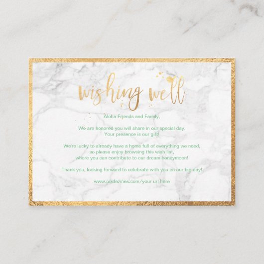 PixDezines Aloha ananas/Gold/marmer/behuizing Informatiekaartje (Achterkant)