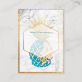 PixDezines Aloha Ananas/Goud/Marmer/Behuizing Informatiekaartje (Achterkant)