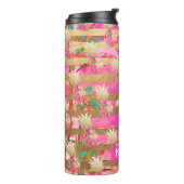 PixDezines Aloha Ananas/Hot Pink+Faux GOld Thermosbeker (Gedraaid links)