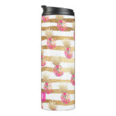 PixDezines Aloha Ananas/Hot Pink+Faux GOld Thermosbeker (Geroteerd rechts)