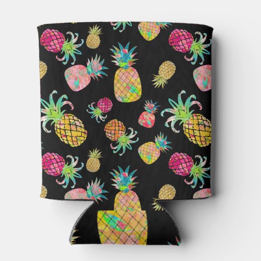 PixDezines Aloha Ananas Patroon Blikjeskoeler (Achterkant)
