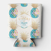 PixDezines Aloha Ananas Patroon/DIY achtergrond Blikjeskoeler (Voorkant)