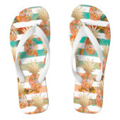 PixDezines Aloha Ananas+Stripes Teenslippers (Voetbed)