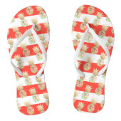 PixDezines Aloha Ananas+Stripes Teenslippers (Voetbed)