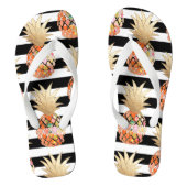 PixDezines Aloha Ananas+Stripes Teenslippers (Voetbed)