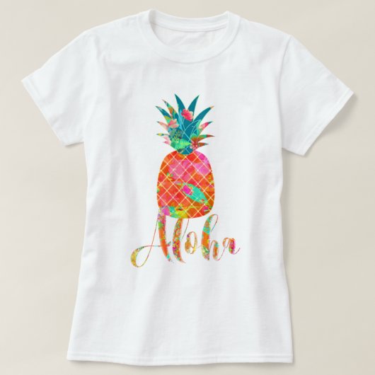 PixDezines Aloha Ananas T-shirt (Design voorkant)