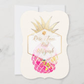 PixDezines Aloha Ananas/Waterverf/Bat Mitzvah Kaart (Voorkant)