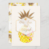 PixDezines Aloha Ananas/Waterverf/Bat Mitzvah Kaart (Voorkant / Achterkant)