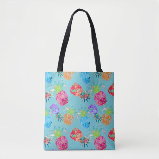 PixDezines Aloha Ananas Waterverf/DIY Kleur Tote Bag (Voorkant)