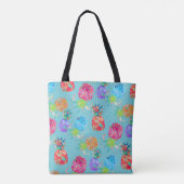 PixDezines Aloha Ananas Waterverf/DIY Kleur Tote Bag (Achterkant)