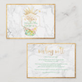 PixDezines Aloha Ananassen/Goud/Marmer/Omslag Informatiekaartje (Voorkant / Achterkant)