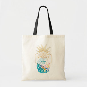 PixDezines Aloha Hawaïaanse ananas/Blauwgroen Tote Bag