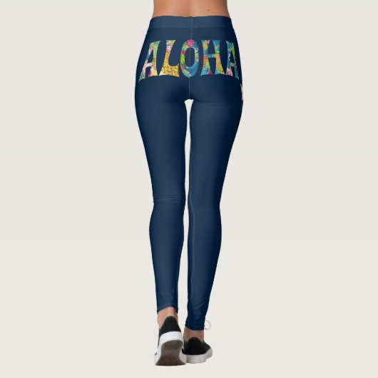 PixDezines Aloha Hawaii/DIY Background Color Leggings (Achterkant)