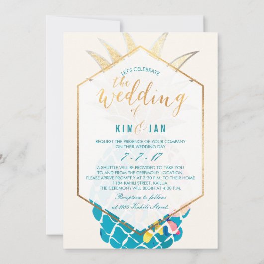 PixDezines Aloha Hawaiian ananassen/DIY kleur Kaart (Achterkant)