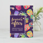 PixDezines Aloha Hawaiian Pananas/DIY Paars Kaart (Staand voorkant)