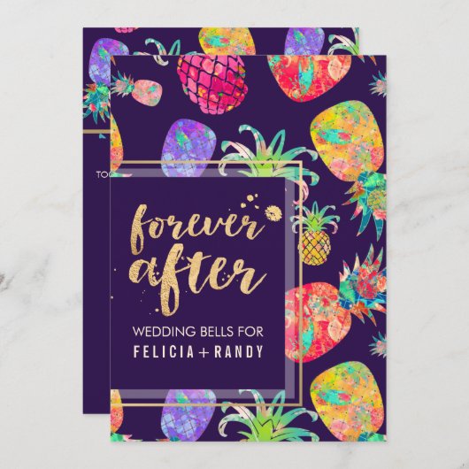 PixDezines Aloha Hawaiian Pananas/DIY Paars Kaart (Voorkant / Achterkant)