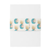 PixDezines Aloha Hawaiian Pananassen/Blauwgroen Uitnodigingen Wikkel (Achterkant Voorbeeld)