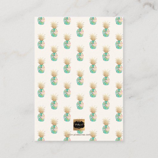 PixDezines Aloha Hawaiian Pineappel/Place Cards Plaatskaartje (Achterkant)