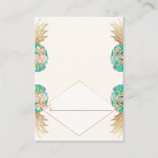 PixDezines Aloha Hawaiian Pineappel/Place Cards Plaatskaartje (Voorkant)