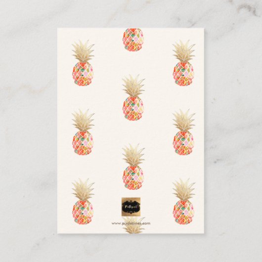 PixDezines Aloha Hawaiian Pineappel/Place Cards Plaatskaartje (Achterkant)