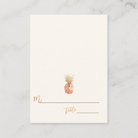 PixDezines Aloha Hawaiian Pineappel/Place Cards Plaatskaartje (Voorkant)