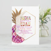 PixDezines Aloha Hawaiian Pineapples/DIY Blauwgroe Kaart (Staand voorkant)