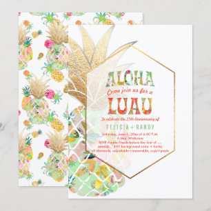 PixDezines Aloha Hawaiian Pineapples/Mint Green Kaart