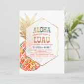 PixDezines Aloha Hawaiian Pineapples/Sinaasappel/D Kaart (Staand voorkant)