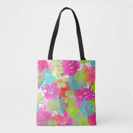PixDezines Aloha Hibiscus/Rainforest Foliage Tote Bag