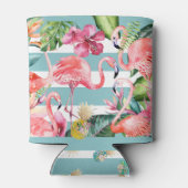 PixDezines Aloha Luau Pink Flamingos Blikjeskoeler (Achterkant)