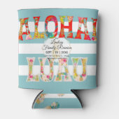 PixDezines Aloha Luau Roze Flamingo's Blikjeskoeler (Voorkant)