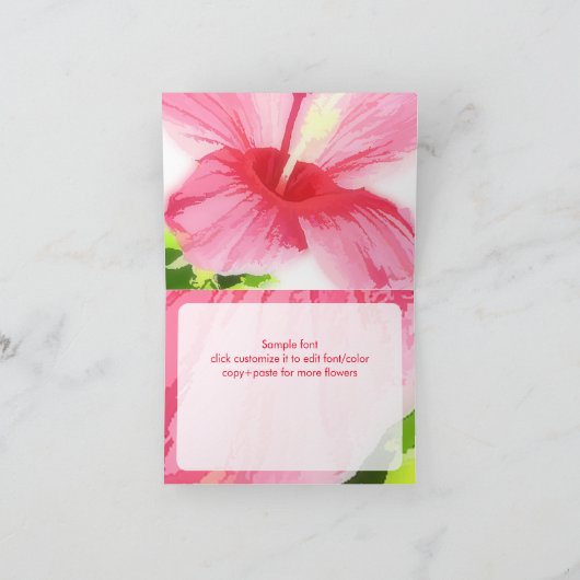 PixDezines Aloha/O hui hou/Pink Hibiscus Bedankkaart (Binnen)
