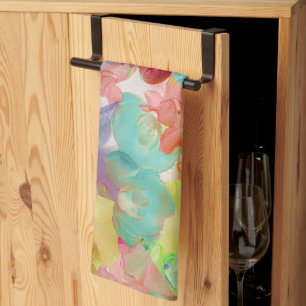 PixDezines Aloha 'Okika Watercolor Zomer Bloemen Theedoek