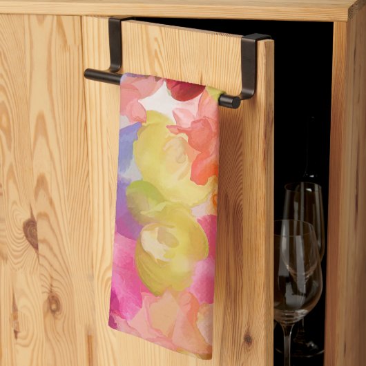 PixDezines Aloha 'Okika Waterverf Summer Floral Theedoek (Derde Gevouwen)