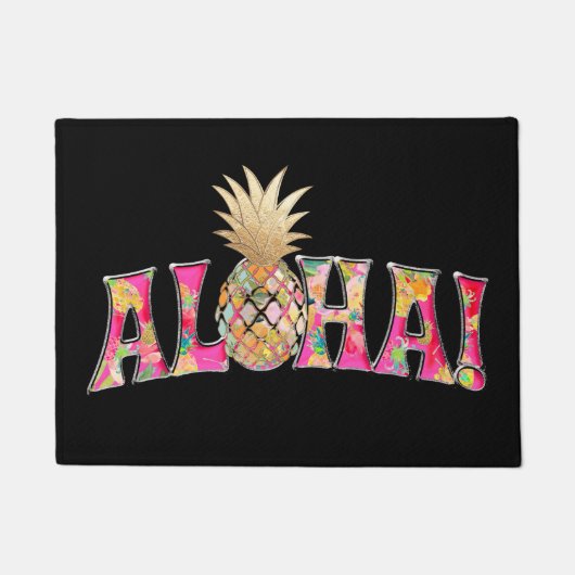 PixDezines Aloha Pineappel/DIY achtergrond Deurmat (Voorkant)