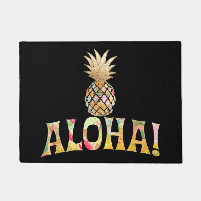 PixDezines Aloha Pineappel/DIY achtergrond Deurmat (Voorkant)