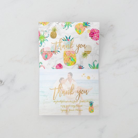 PixDezines Aloha Pineappels/bedankt Bedankkaart (Binnen)