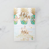 PixDezines Aloha Pineappels, Blauwgroen groen Faux Bedankkaart (Binnen)