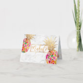 PixDezines Aloha Pineappels/Roze/Mahalo Bedankkaart (Voorkant)