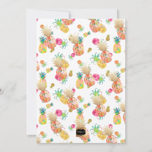 PixDezines Aloha Pineappels/Sinaasappel/Afstuderen Kaart (Achterkant)