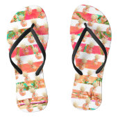 PixDezines Aloha Pineappels+Stripes Teenslippers (Voetbed)