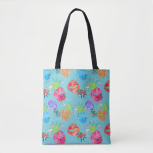 PixDezines Aloha Pineappels Waterverf/DIY kleur Tote Bag