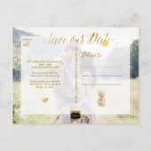 PixDezines Aloha Pineapple/Blue/Save the Date Aankondigingskaart (Achterkant)